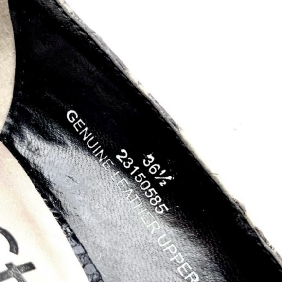 Carlos Falchi Wedge Snakeskin Peep Toe Heels - Picture 12 of 16